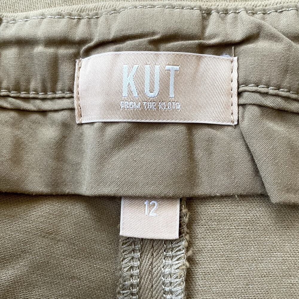 Kut From the Kloth Sienna High-Rise Rolled Hem Khaki Pants 12 Preppy Minimalist - Picture 7 of 9